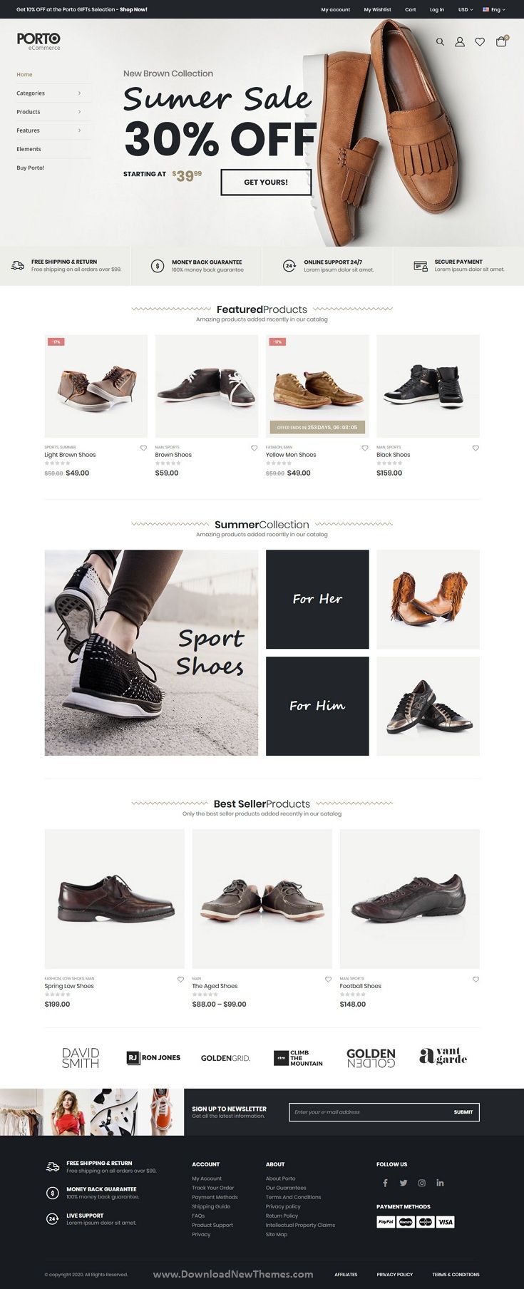 Tampilan website ecommerce brand sepatu lokal sukses