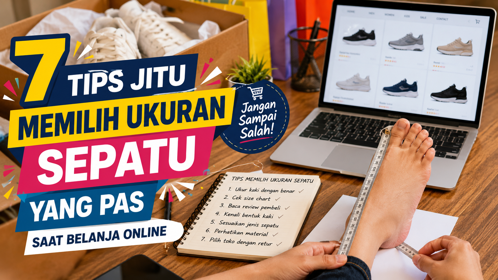 memilih ukuran sepatu yang pas saat belanja online