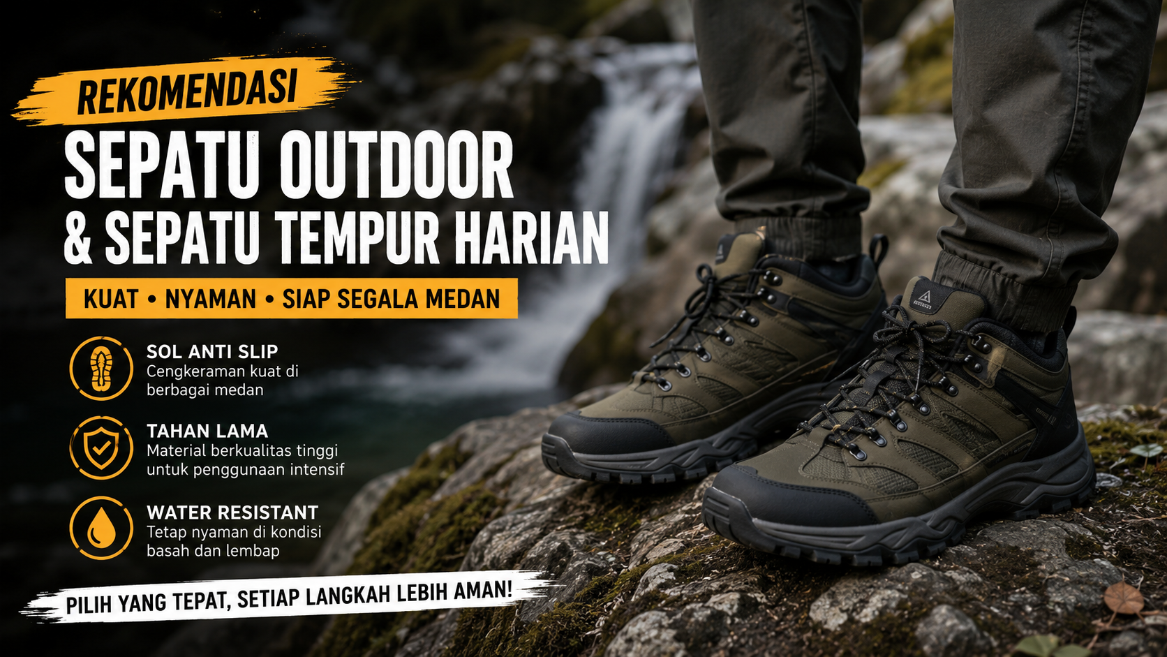 Rekomendasi Sepatu Outdoor dan Sepatu Tempur Harian Terbaik 2026 untuk Aktivitas Berat