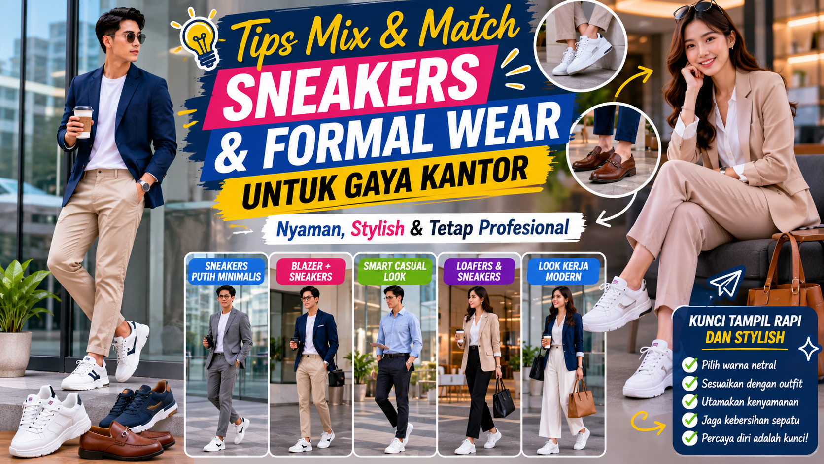 Tips Mix & Match Sneakers dan Formal Wear untuk Gaya Kantor yang Modern