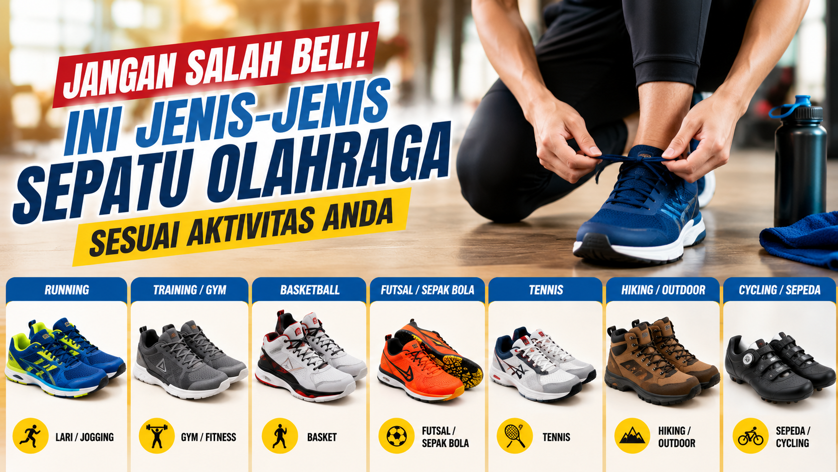 Jangan Salah Beli! Ini Jenis-Jenis Sepatu Olahraga Sesuai Aktivitas Anda