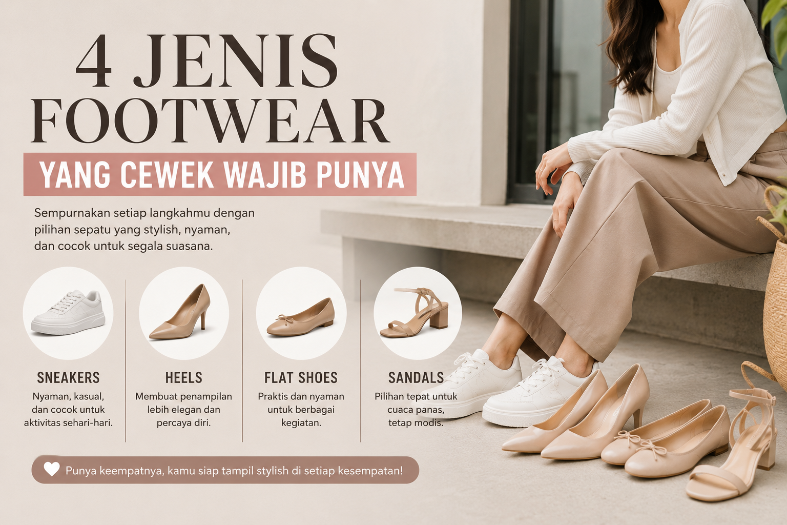 4 Jenis Footwear yang Cewek Wajib Punya untuk Tampil Stylish di Segala Situasi
