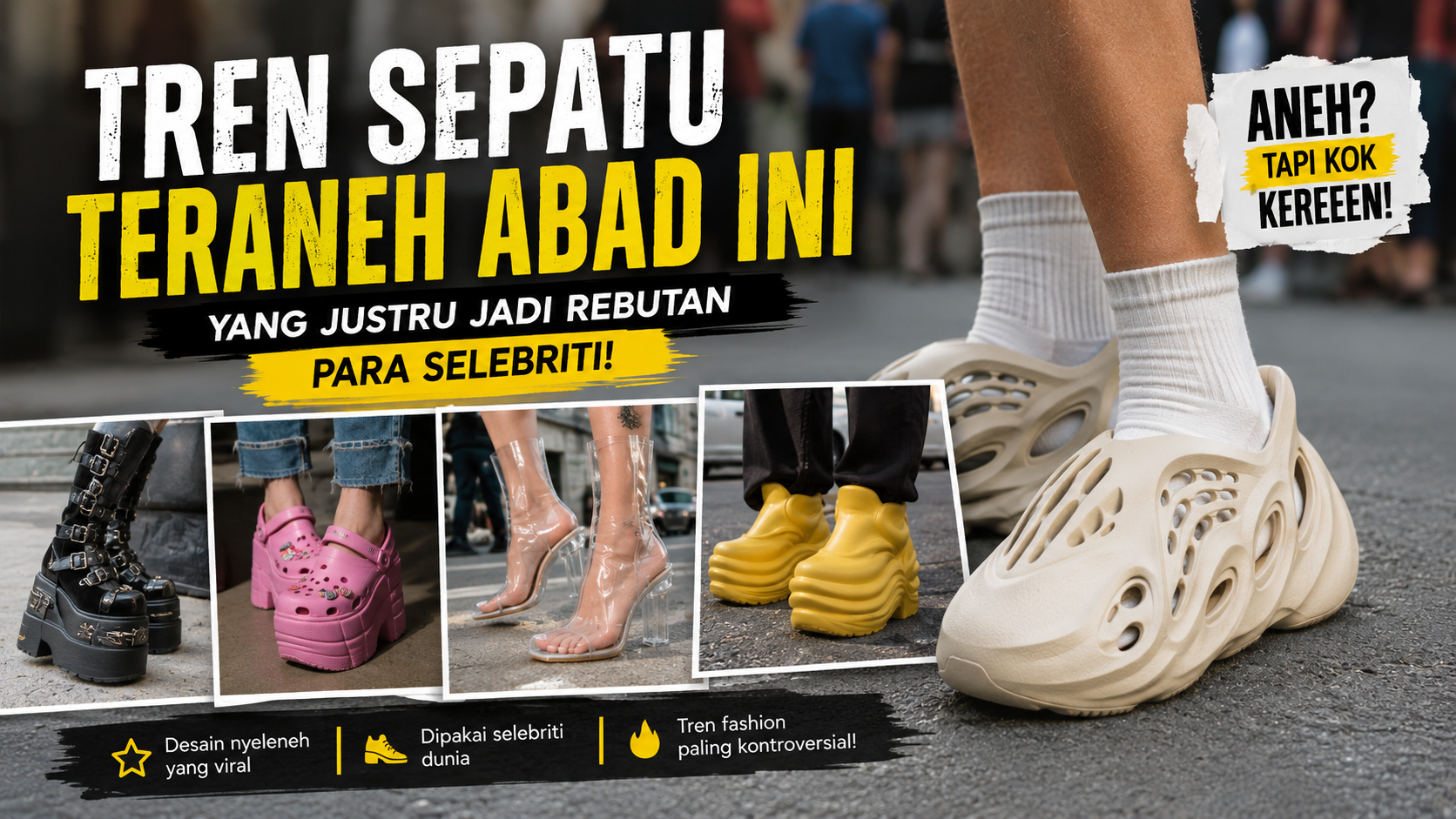 Dari Aneh Jadi Mewah: Sepatu Unik yang Dipakai Para Selebriti Dunia