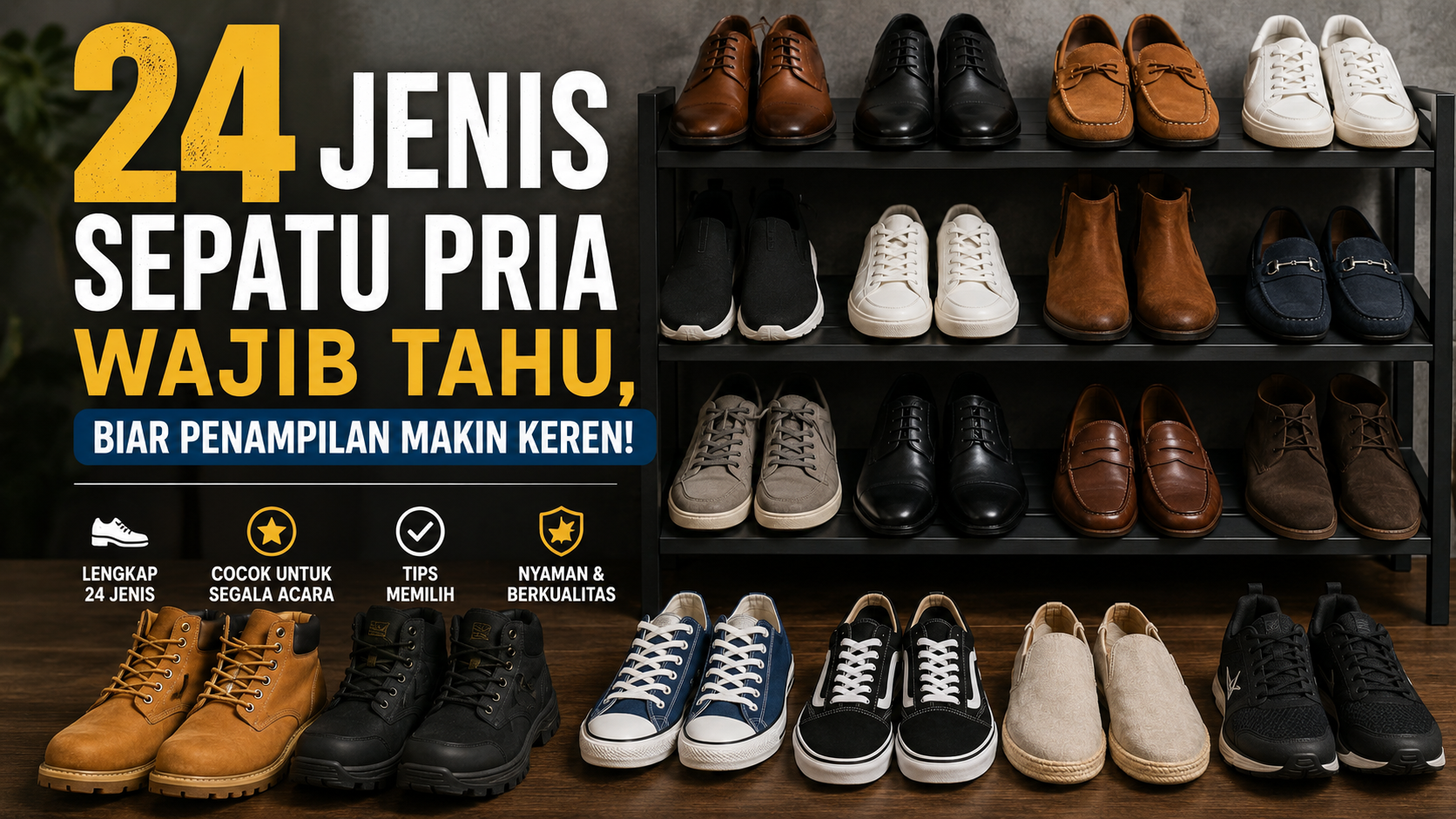 24 Jenis Sepatu Pria Wajib Tahu, Biar Penampilan Makin Keren!