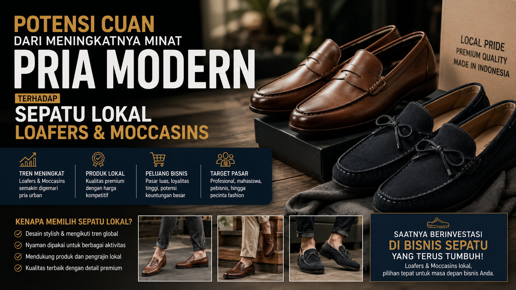 Sepatu Lokal Loafers dan Moccasins