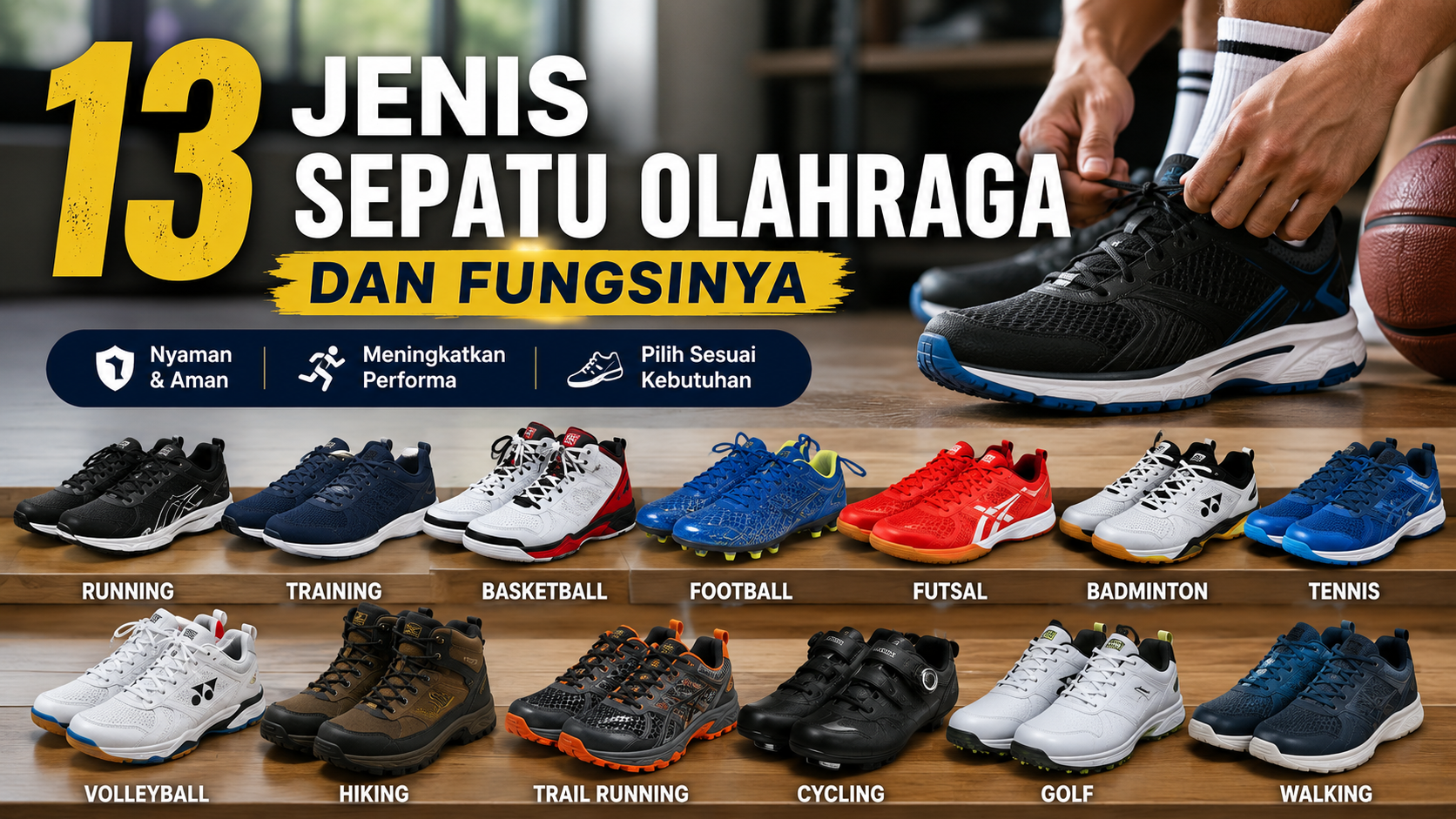 Panduan Lengkap 13 Jenis Sepatu Olahraga dan Cara Memilih yang Tepat