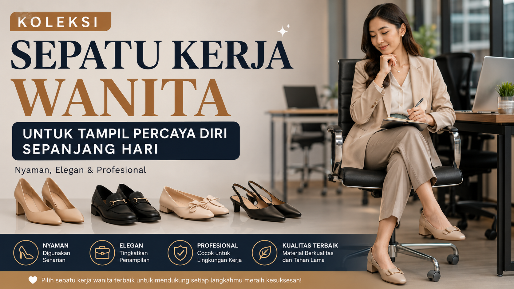 Sepatu Kerja Wanita Terbaik: Kombinasi Nyaman, Elegan, dan Tahan Lama