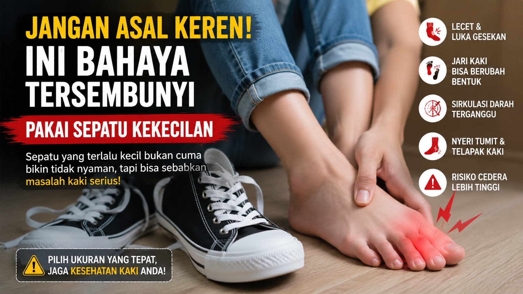 Jangan Asal Keren! Ini Bahaya Tersembunyi Pakai Sepatu Kekecilan yang Sering Diabaikan