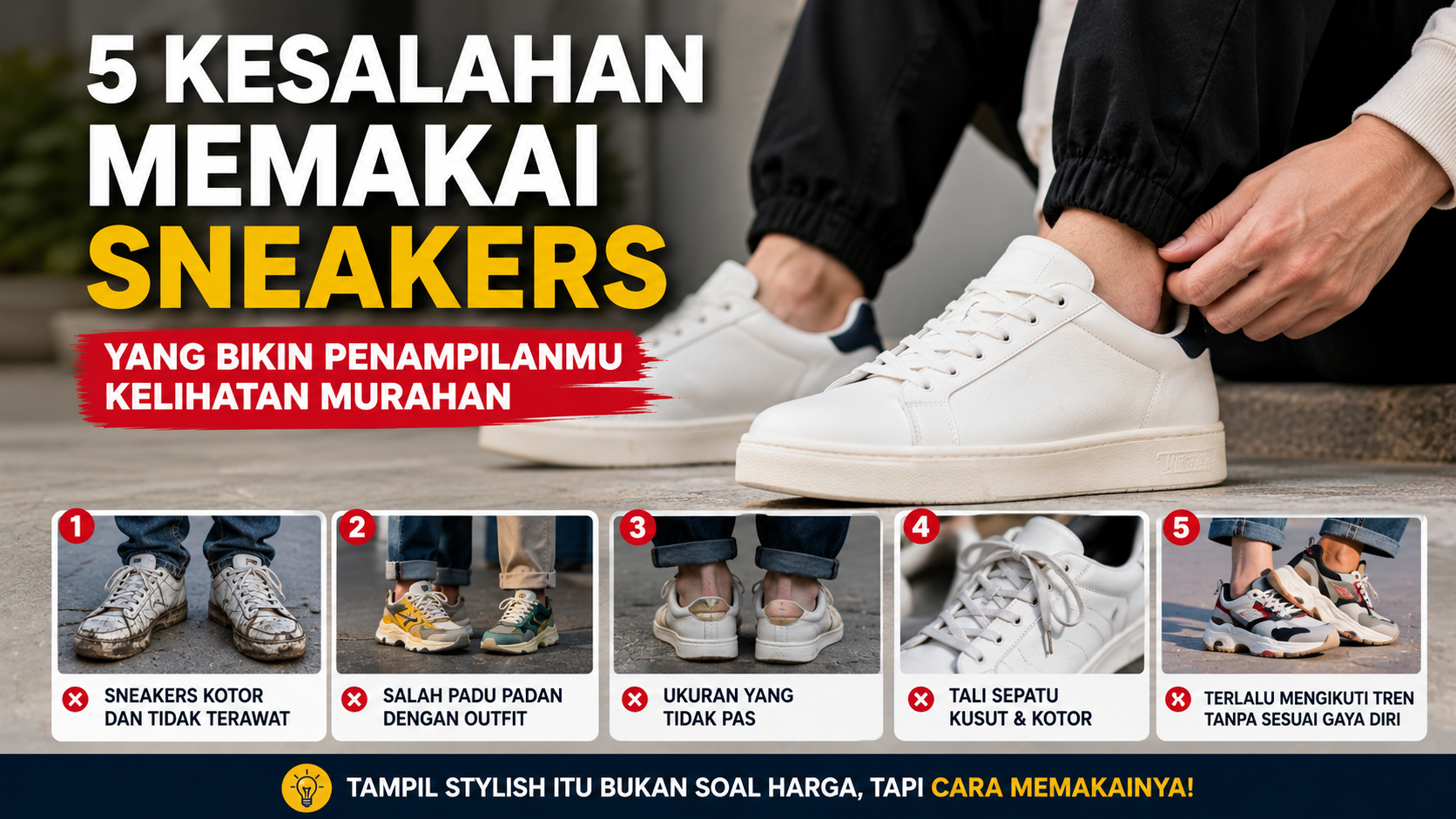 Ingin Tampil Fashionable? Hindari 5 Kesalahan Memakai Sneakers Ini