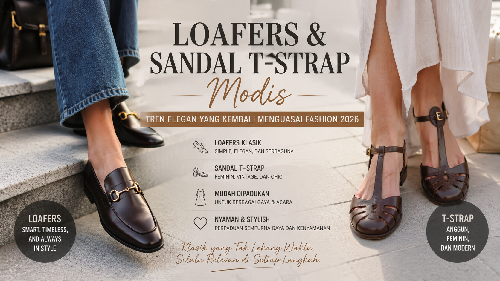 Loafers dan Sandal T-Strap Modis: Tren Elegan yang Kembali Menguasai Fashion 2026