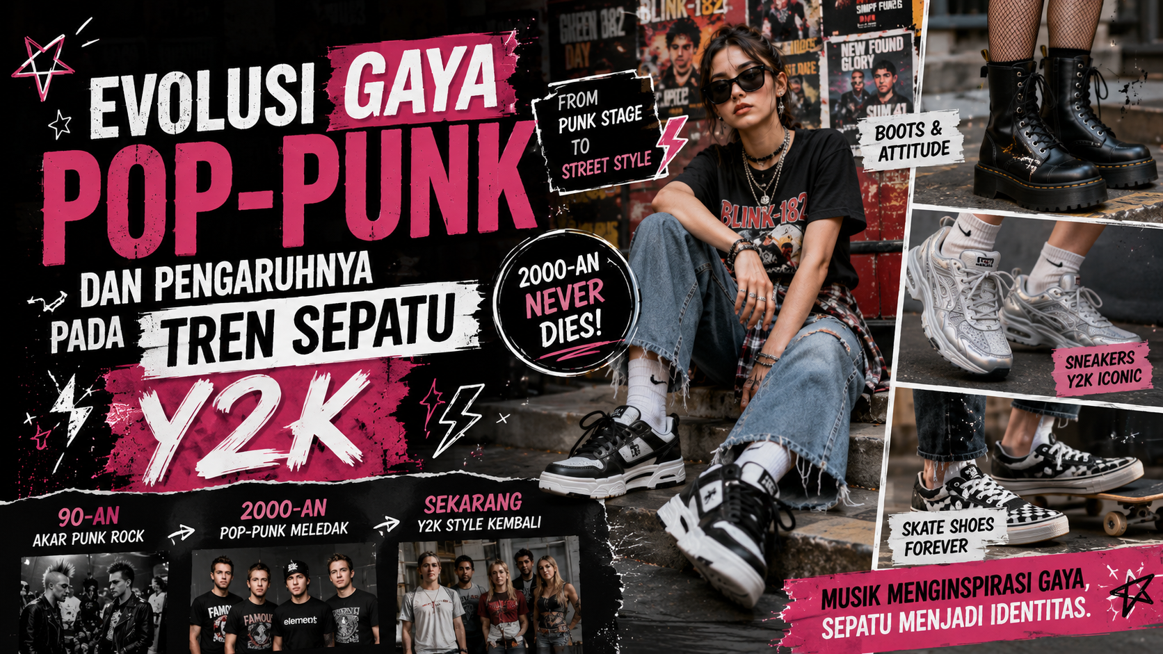 Sepatu Y2K dan Jejak Pop-Punk: Ketika Musik Mengubah Gaya Fashion