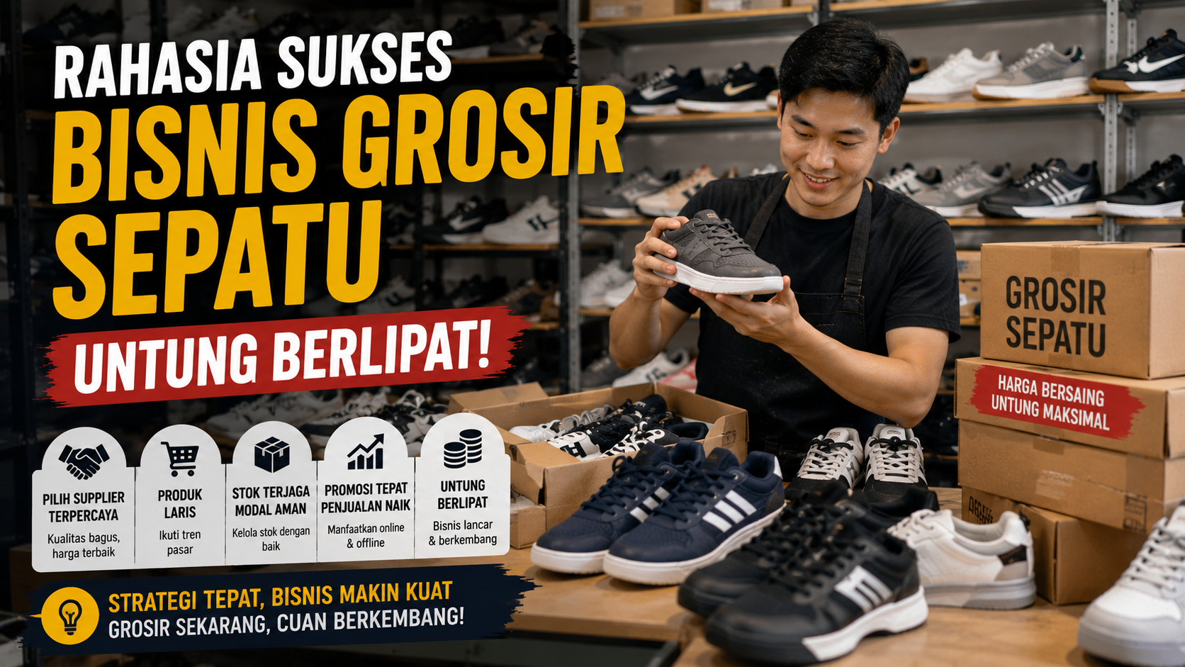 Cara Memulai Bisnis Grosir Sepatu agar Cepat Laris dan Menguntungkan