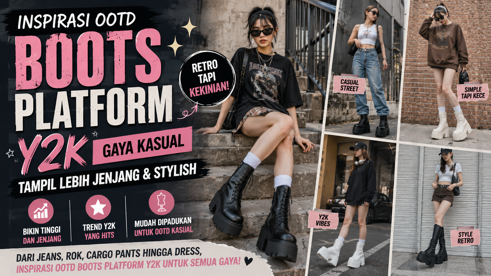 OOTD Boots Platform Y2K