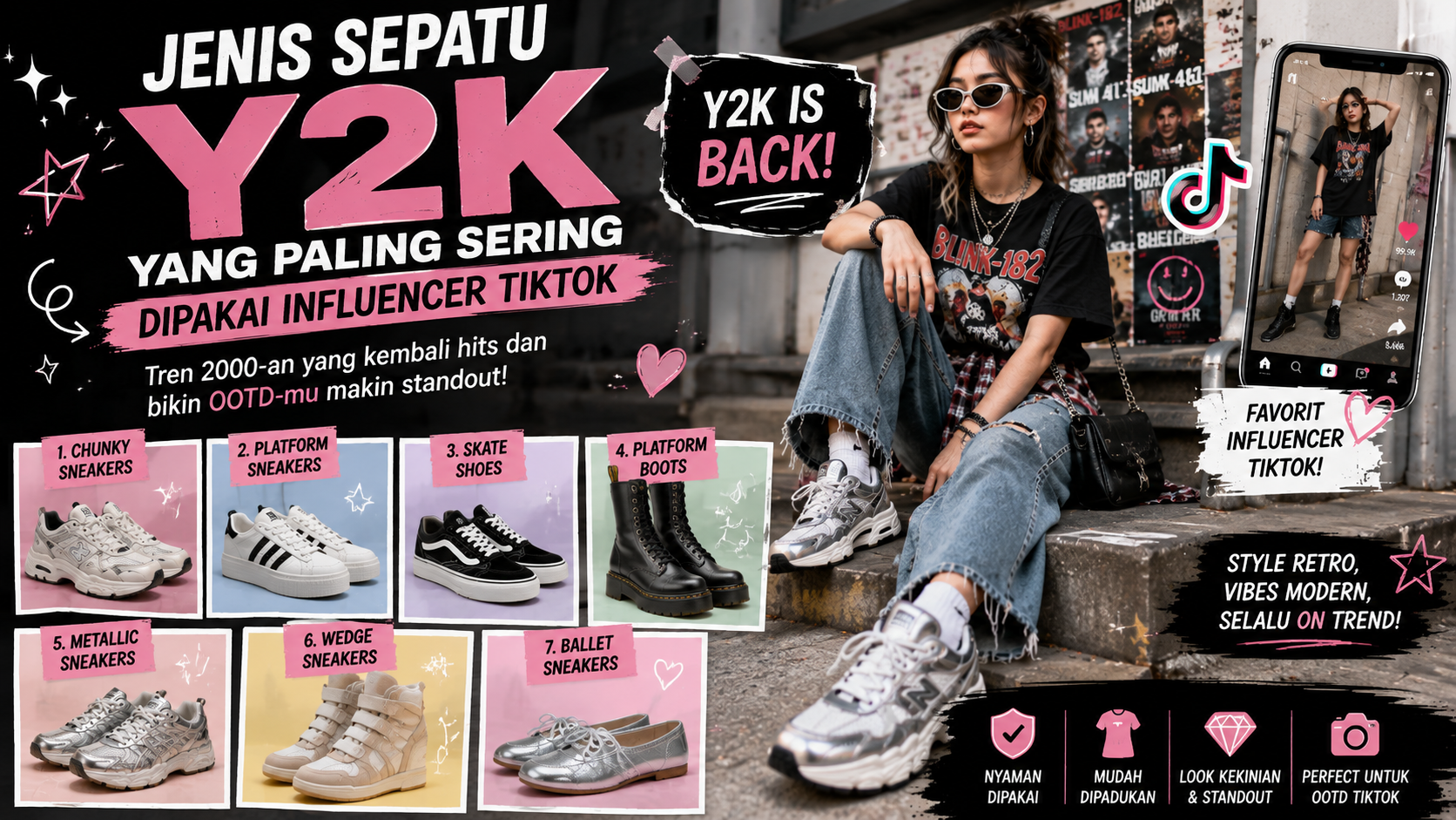 sepatu Y2K TikTok