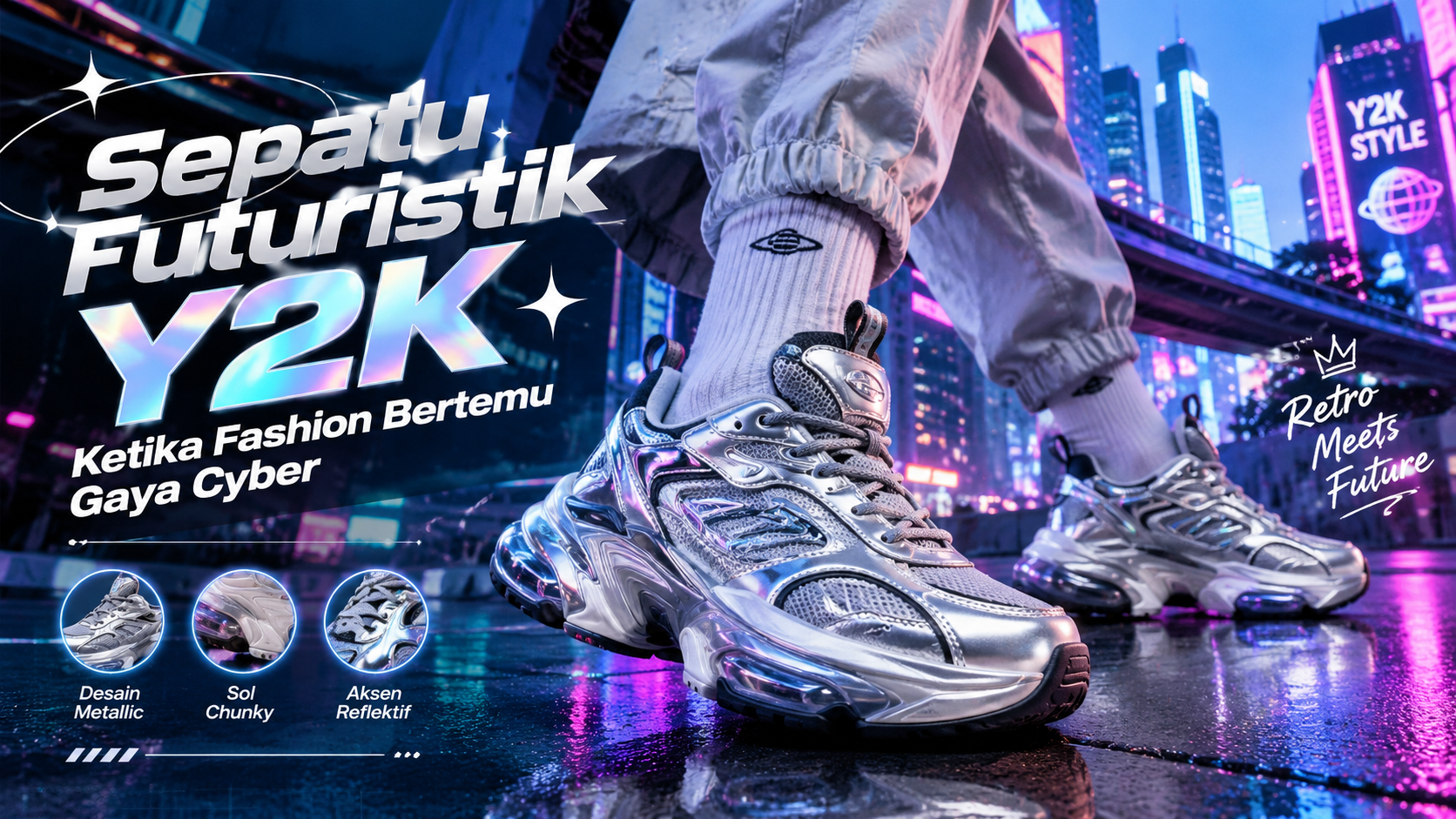 sepatu futuristik Y2K